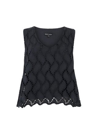 Black Colour - BCFreya Cut Lace Top - Black